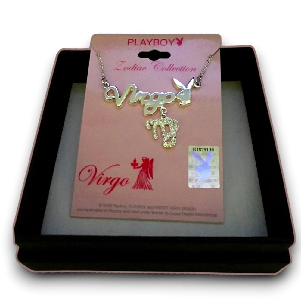Playboy Zodiac Collection Virgo Necklace - Silver Bunny Pendant NWT